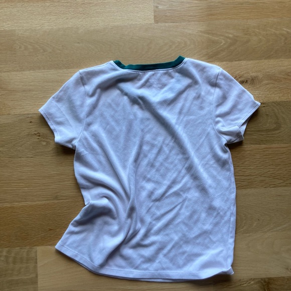 Madewell Retro Ringer Earth Day Tee XS EUC Cream & Green - Picture 6 of 7
